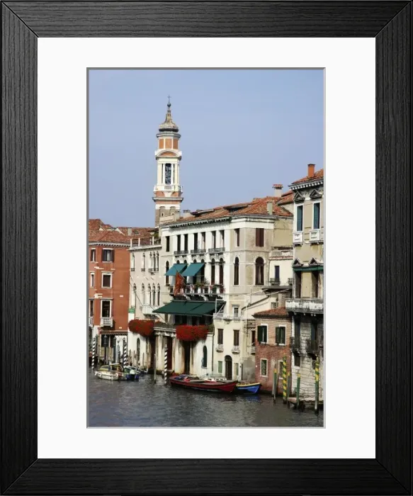 Framed Print : Italy, Venice, boats moored on Grand Canal Framed Print : Italy, Venice, boats moored on Grand Canal