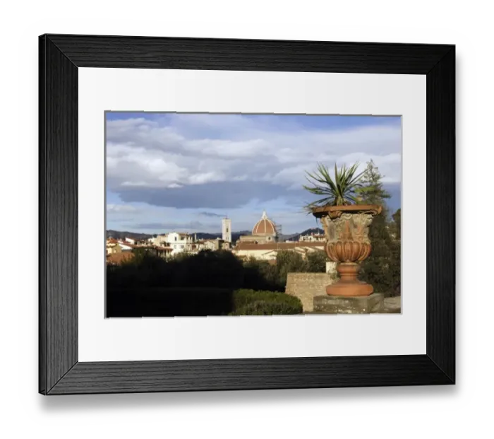 Framed Print : The Basilica and Campanile di Giotto seen from the Giardini di Boboli
