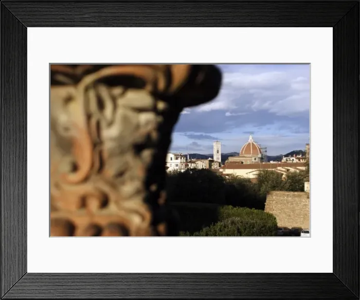 Framed Print : The Basilica and Campanile di Giotto seen from the Giardini di Boboli