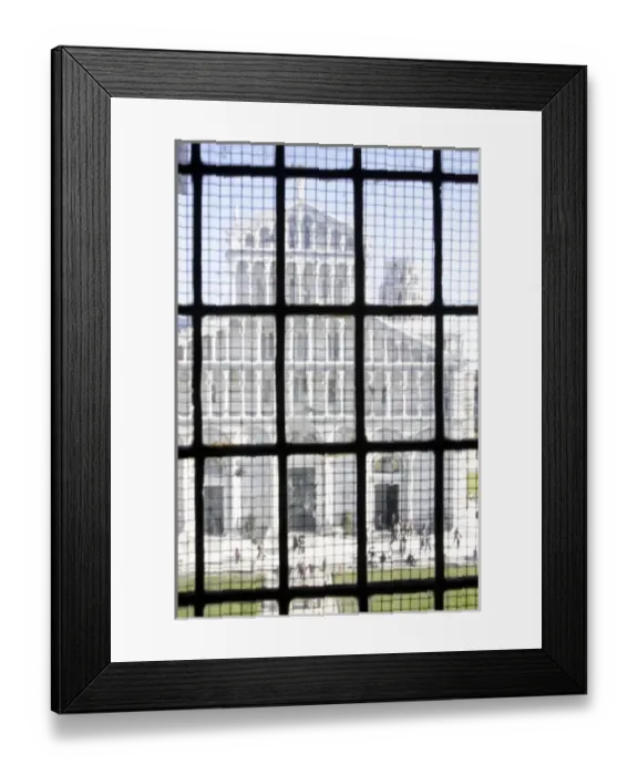 Framed Print : Duomos facade seen from a Baptistrys grilled window