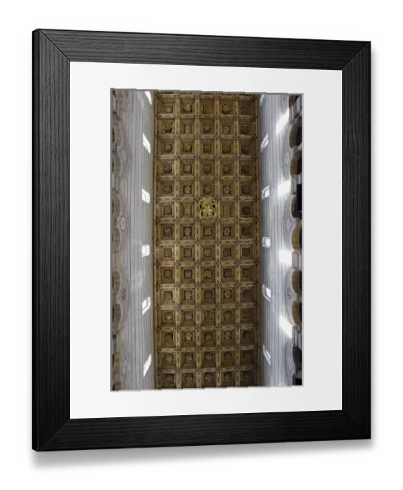 Framed Print : Interior of the Duomo: central naves panelled ceilingThe heart of the Campo Framed Print : Interior of the Duomo: central naves panelled ceilingThe heart of the Campo