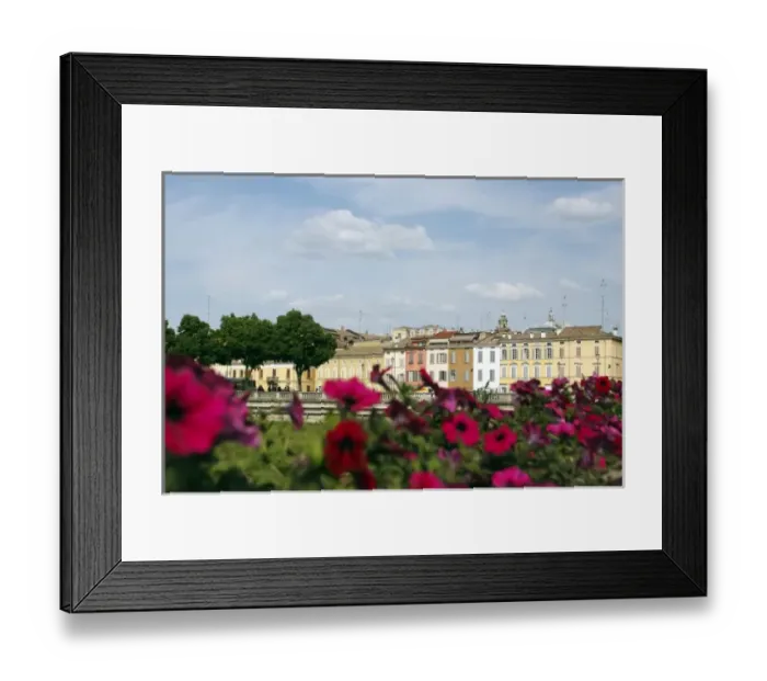 Framed Print : row of palazzi facing the PArma river Framed Print : row of palazzi facing the PArma river