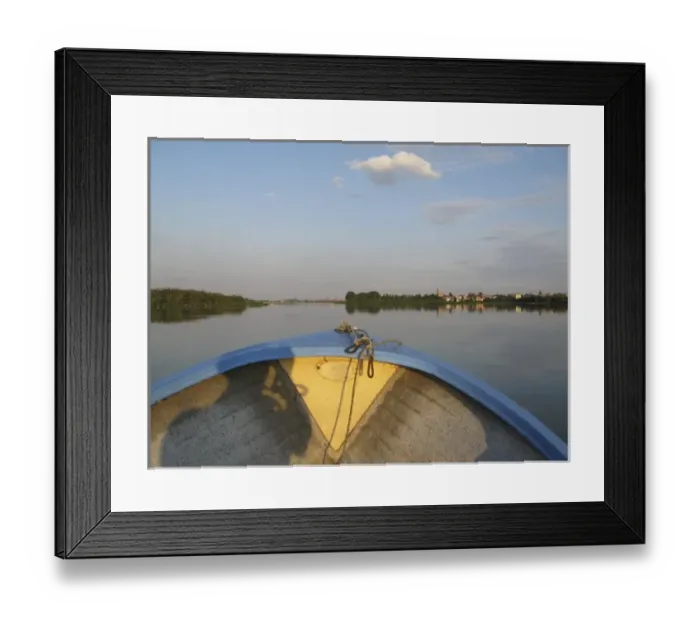 Framed Print : the photographers shadow, city Mantua skyline in the far distance
