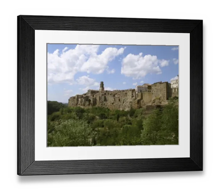 Framed Print : Pitigliano, Tuscany. Etruscan and medieval town built above butte Framed Print : Pitigliano, Tuscany. Etruscan and medieval town built above butte
