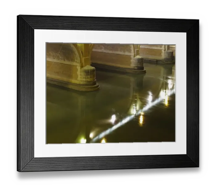 Framed Print : Tiber river flowing under a bridge at night; Rome, Italy Framed Print : Tiber river flowing under a bridge at night; Rome, Italy