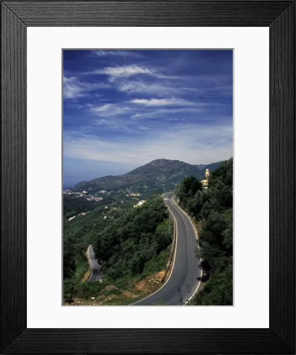 Framed Print : Europe, Italy, Liguria, Levanto. Roadway