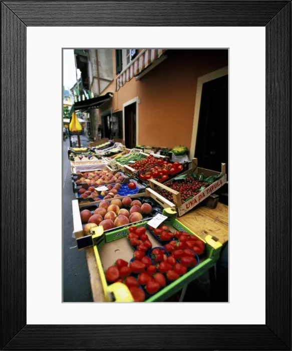 Framed Print : Europe, Italy, Cirque Terre, Riomaggiore. Produce stand Framed Print : Europe, Italy, Cirque Terre, Riomaggiore. Produce stand