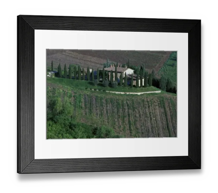 Framed Print : Europe, Italy, Tuscany. Scenic villa, cyprus