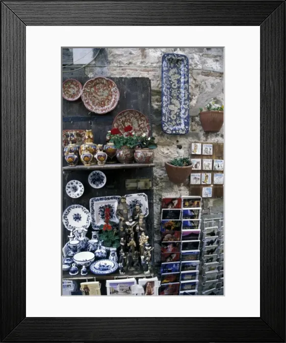 Framed Print : Europe, Italy, Umbria, Assisi. St. Frances statuettes