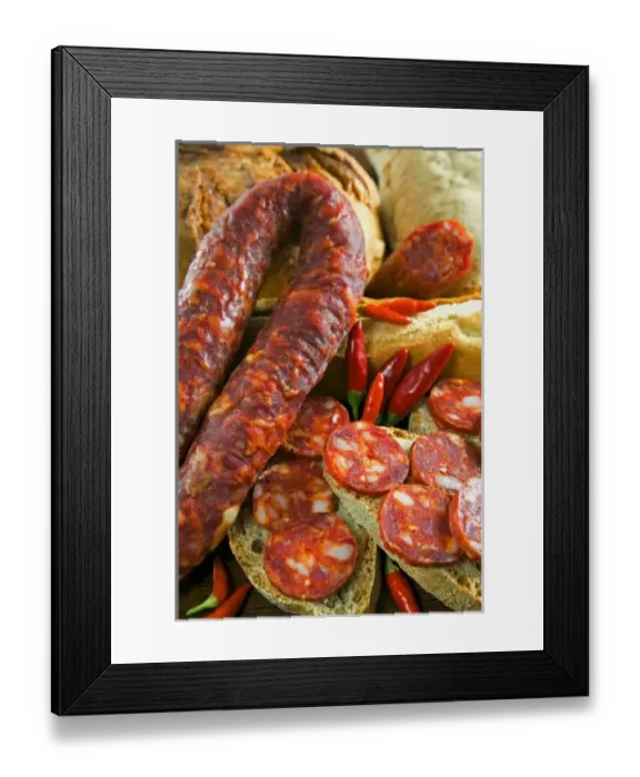 Framed Print : Italy, food, calabrian hot sausage, traditional