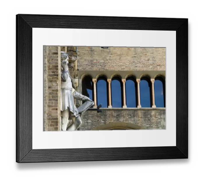 Framed Print : Italy, Parma, Town Hall, Statue of Correggio