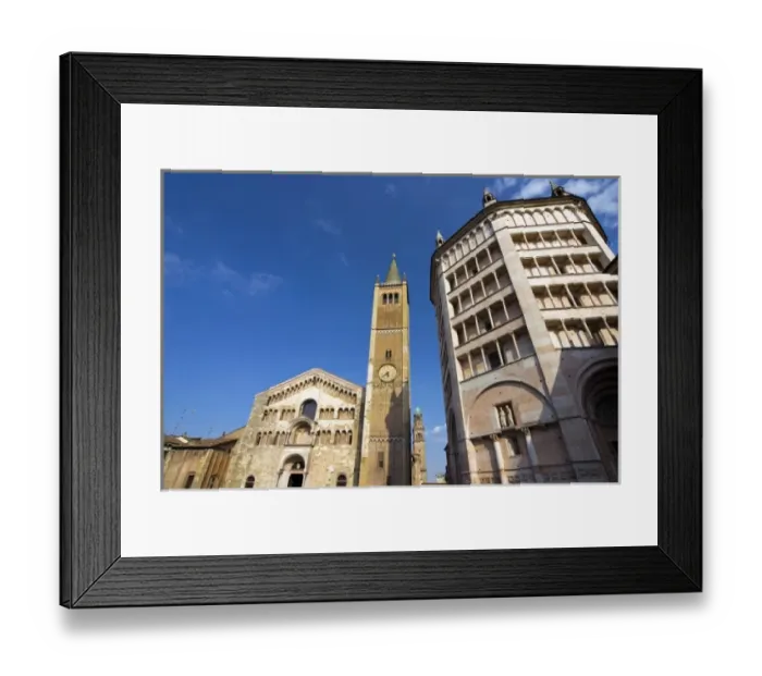 Framed Print : Italy, Parma, The Cathedral and the Baptistry