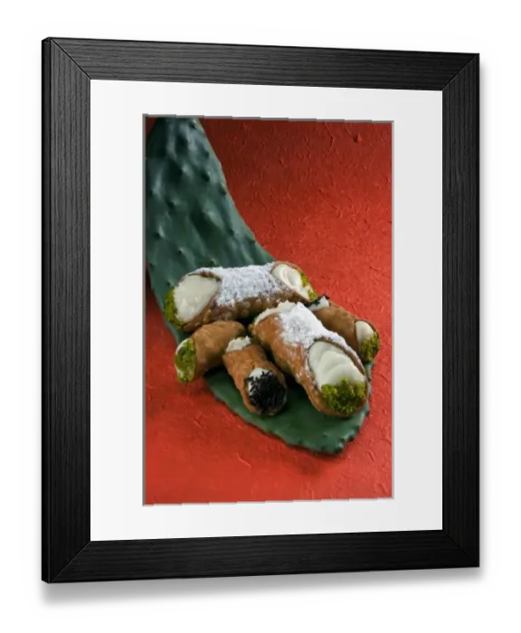 Framed Print : Italy, Sicily, food, cannoli, traditional