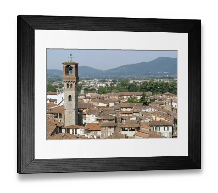 Framed Print : View of Lucca from Torre Guinigi, Lucca, Tuscany, Italy, Europe