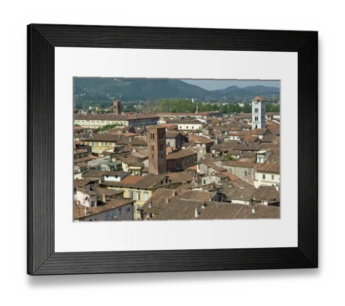 Framed Print : View of Lucca from Torre Guinigi, Lucca, Tuscany, Italy, Europe Framed Print : View of Lucca from Torre Guinigi, Lucca, Tuscany, Italy, Europe