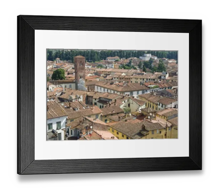 Framed Print : View of Lucca from Torre Guinigi, Lucca, Tuscany, Italy, Europe Framed Print : View of Lucca from Torre Guinigi, Lucca, Tuscany, Italy, Europe