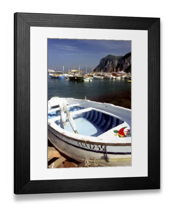 Framed Print : A colorful fishing boat on the Isle of Capri in Italy Framed Print : A colorful fishing boat on the Isle of Capri in Italy