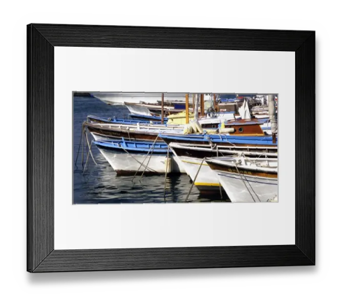 Framed Print : Fishing boats at the end of their day on Isle of Capri in Italy