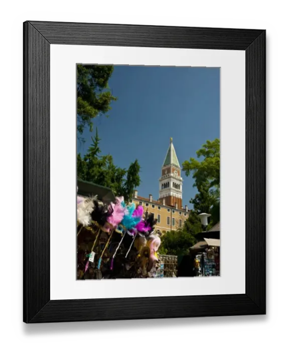 Framed Print : Europe, Italy, Venice, The Clock Tower in St. Marks Square overlooks one of