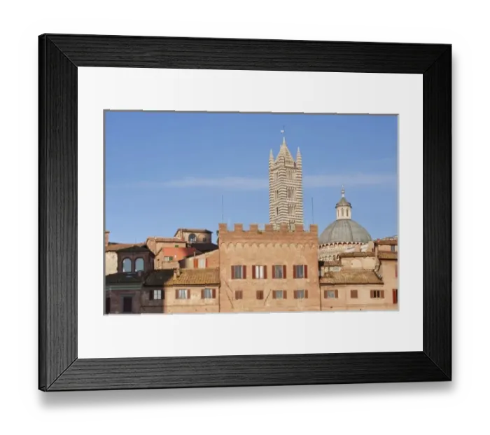Framed Print : Europe, Italy, Tuscany, Siena, Piazza del Campo with Siena Cathedral in the Background Framed Print : Europe, Italy, Tuscany, Siena, Piazza del Campo with Siena Cathedral in the Background