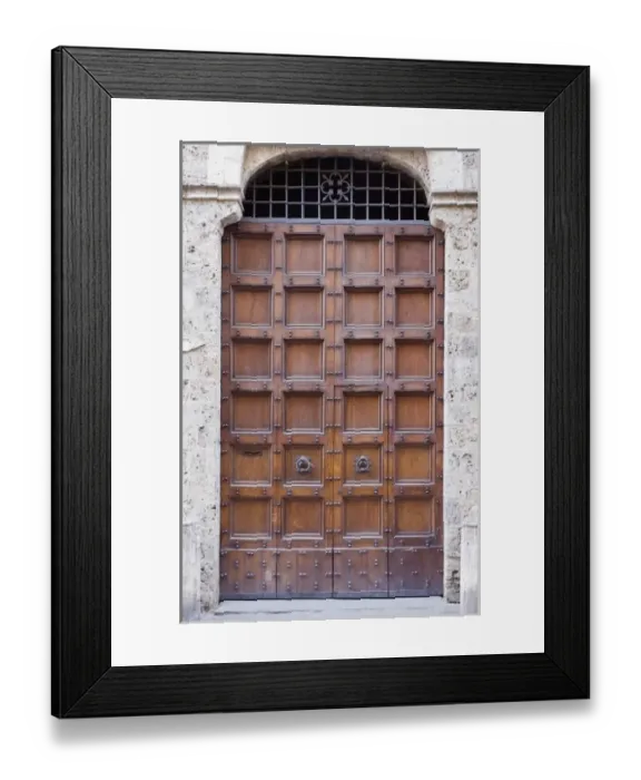 Framed Print : Europe, Italy, Tuscany, Siena, Traditional Door
