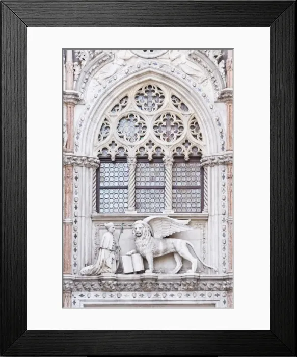 Framed Print : Europe, Italy, Venice, Winged Lion of St. Marks on Doges Palace (Palazzo Framed Print : Europe, Italy, Venice, Winged Lion of St. Marks on Doges Palace (Palazzo