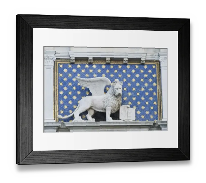 Framed Print : Europe, Italy, Venice, Winged Lion of St. Marks on St. Marks Clocktower Framed Print : Europe, Italy, Venice, Winged Lion of St. Marks on St. Marks Clocktower