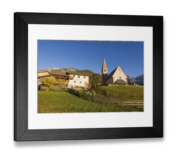 Framed Print : Italy, Trentino - Alto Adige, Bolzano province, Dolomites, Val di Funes, Santa Maddalena