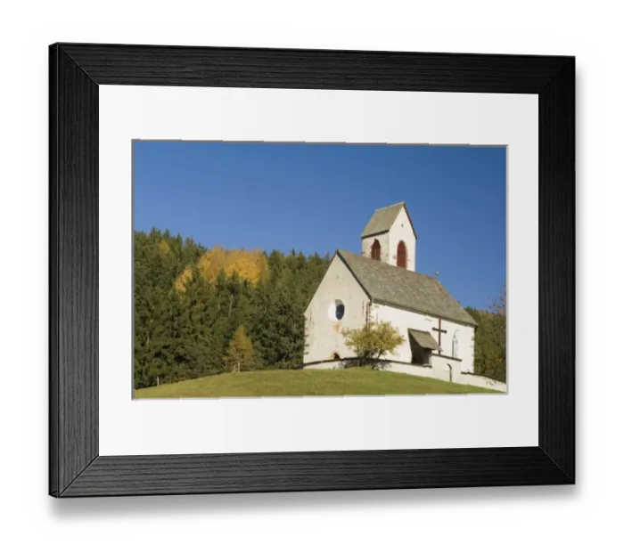 Framed Print : Italy, Trentino - Alto Adige, Bolzano province, Dolomites, Val di Funes, St. Jacob church
