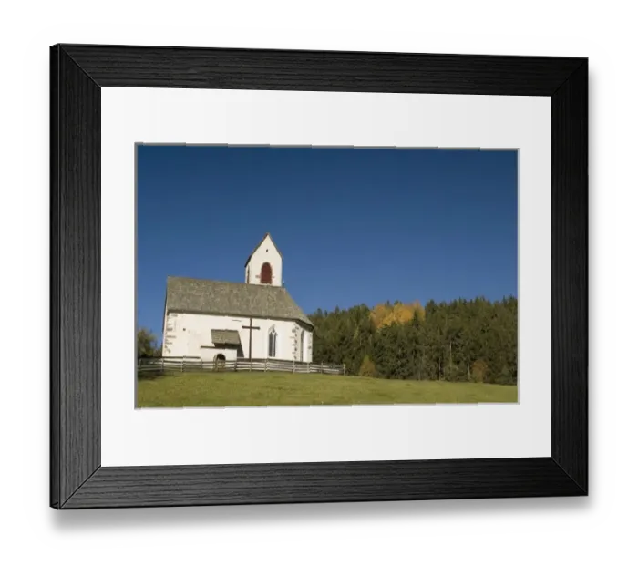 Framed Print : Italy, Trentino - Alto Adige, Bolzano province, Dolomites, Val di Funes, St. Jacob church