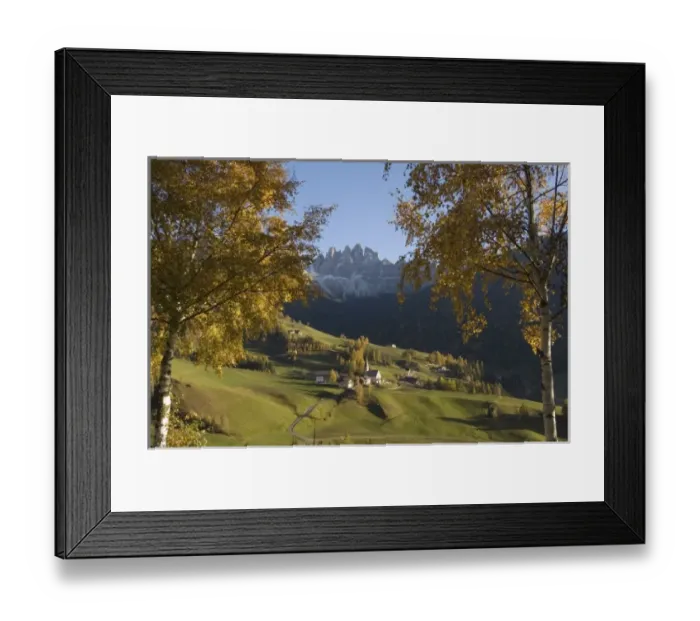 Framed Print : Italy, Trentino - Alto Adige, Bolzano province, Dolomites, Val di Funes, Santa Maddalena Framed Print : Italy, Trentino - Alto Adige, Bolzano province, Dolomites, Val di Funes, Santa Maddalena