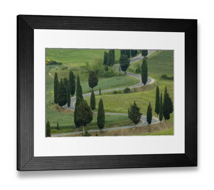 Framed Print : Road from Pienza to Montepulciano, Monticchiello, Val d Orcia, Siena province, Tuscany, Italy