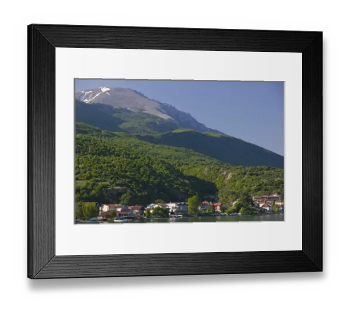 Framed Print : MACEDONIA, Pestani. Tourist town along the eastern shore of Lake Ohrid