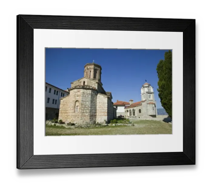Framed Print : MACEDONIA, Sveti Naum. 17th century Church of Sveti Naum on Lake Ohrid Framed Print : MACEDONIA, Sveti Naum. 17th century Church of Sveti Naum on Lake Ohrid