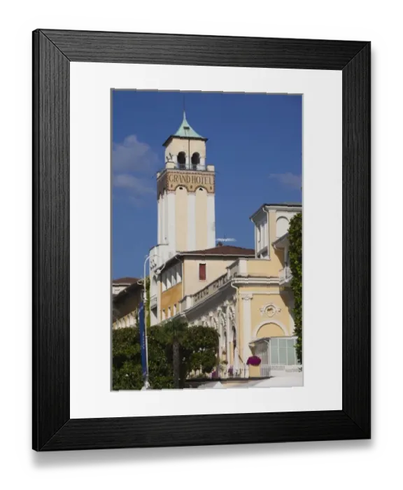 Framed Print : Italy, Brescia Province, Gardone Riviera. The Grand Hotel, morning