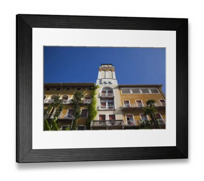 Framed Print : Italy, Brescia Province, Gardone Riviera. The Grand Hotel, morning Framed Print : Italy, Brescia Province, Gardone Riviera. The Grand Hotel, morning