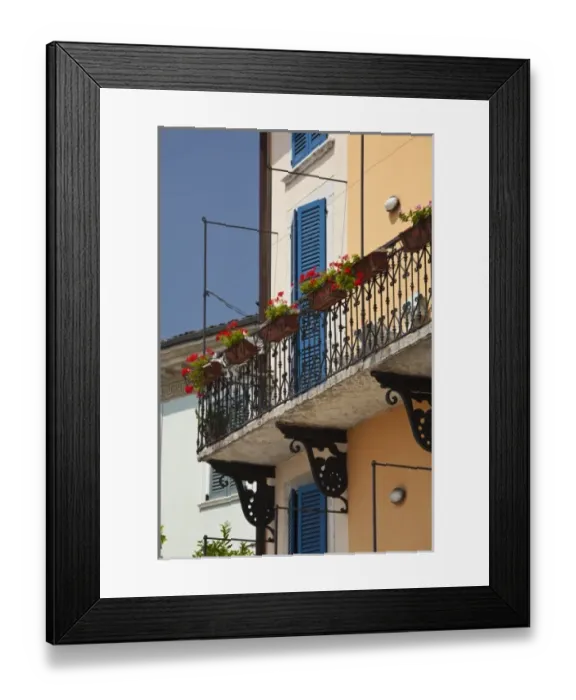 Framed Print : Italy, Brescia Province, Salo. Lakefront balcony detail Framed Print : Italy, Brescia Province, Salo. Lakefront balcony detail