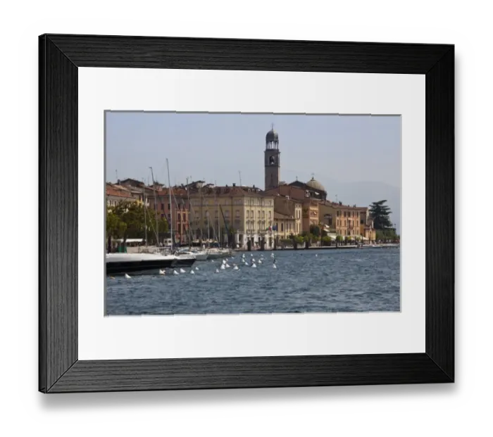 Framed Print : Italy, Brescia Province, Salo. Town view