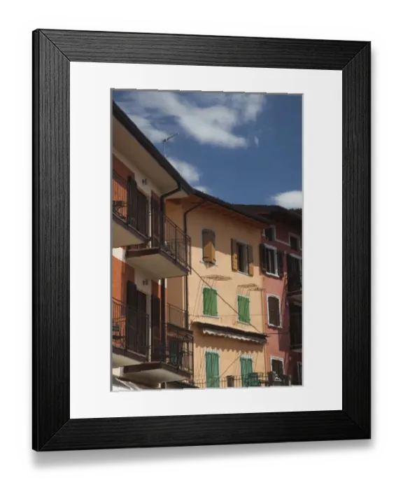 Framed Print : Italy, Brescia Province, Vesio. Town buildings Framed Print : Italy, Brescia Province, Vesio. Town buildings