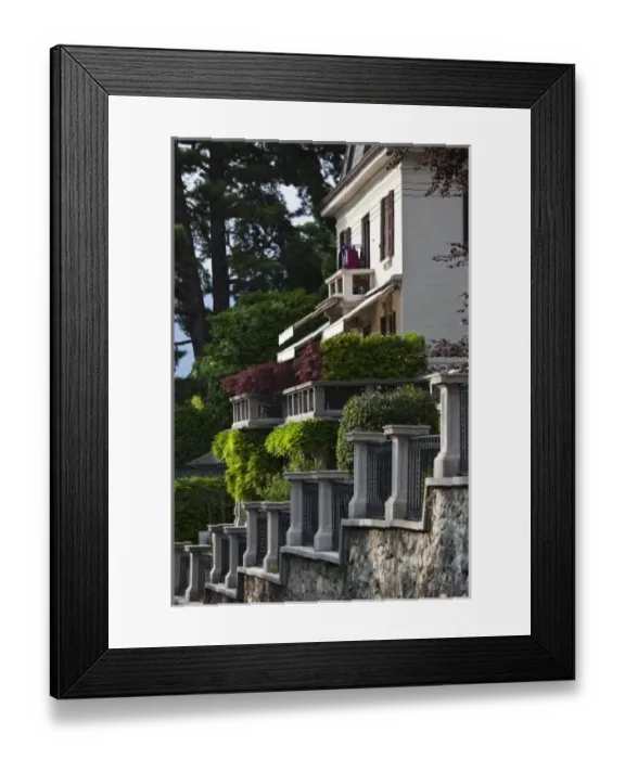 Framed Print : Italy, Como Province, Brunate. Villa detail
