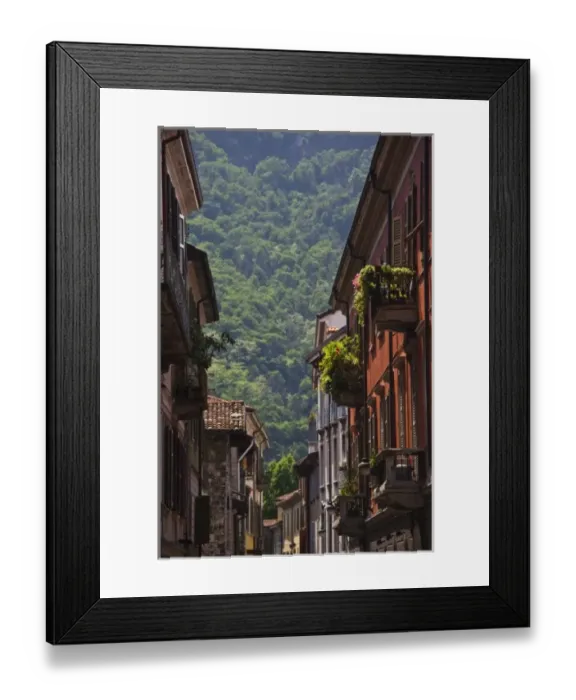 Framed Print : Italy, Como Province, Como. Old town buildings