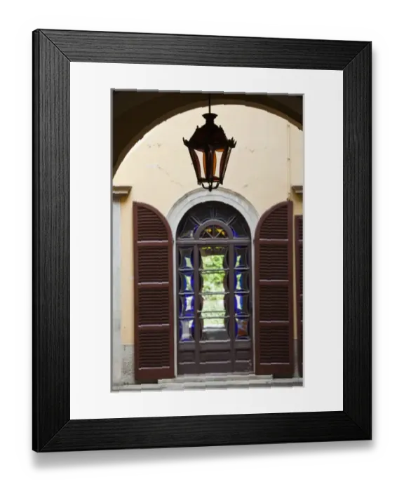 Framed Print : Italy, Como Province, Como. Old town window Framed Print : Italy, Como Province, Como. Old town window