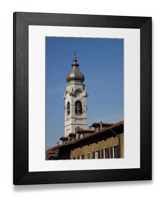 Framed Print : Italy, Como Province, Menaggio. Chiesa San Stefano church