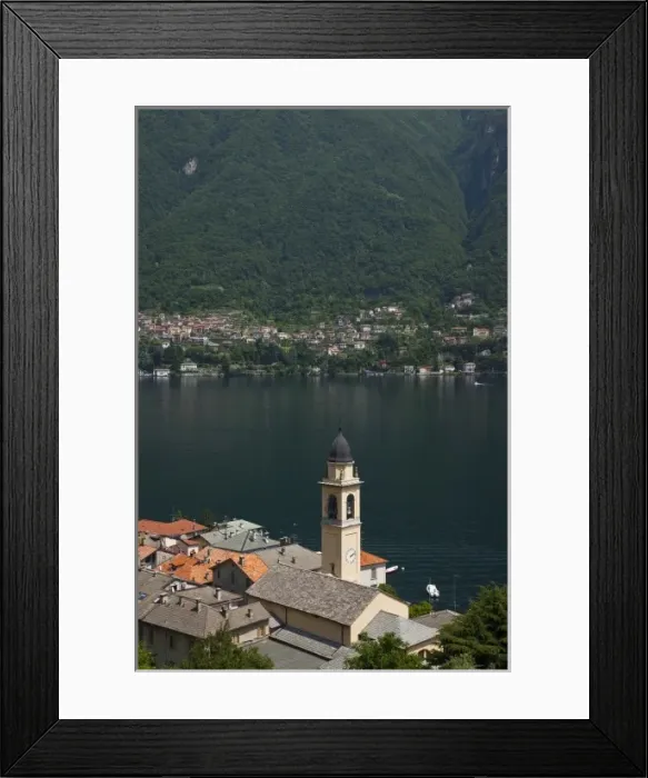 Framed Print : Italy, Como Province, Laglio. Town church Framed Print : Italy, Como Province, Laglio. Town church