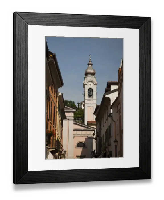 Framed Print : Italy, Como Province, Menaggio. Chiesa San Stefano church