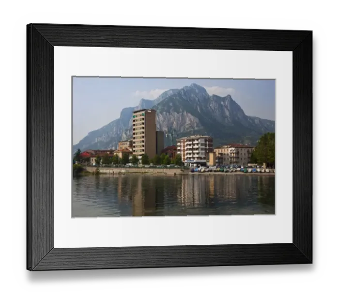 Framed Print : Italy, Lecco Province, Lecco. New town view Framed Print : Italy, Lecco Province, Lecco. New town view
