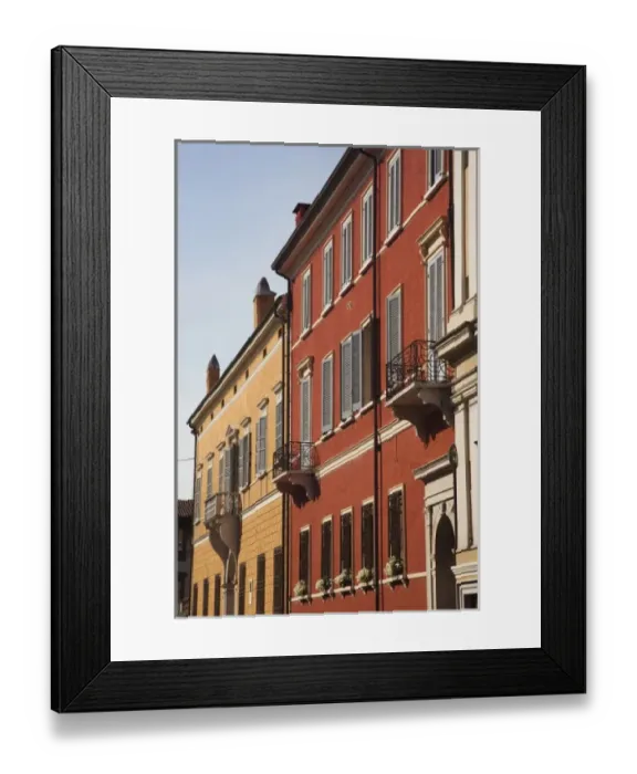 Framed Print : Italy, Mantua Province, Mantua. Buildings on Via Cavour Framed Print : Italy, Mantua Province, Mantua. Buildings on Via Cavour