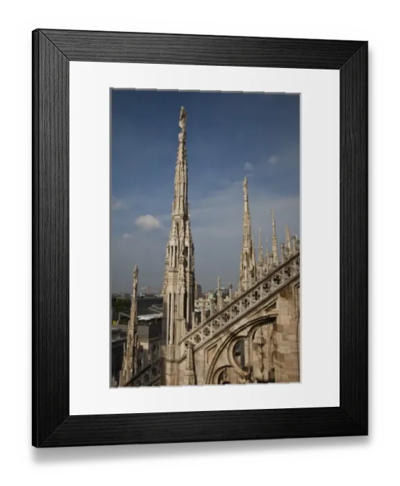 Framed Print : Italy, Milan Province, Milan. Milan Cathedral, roof detail