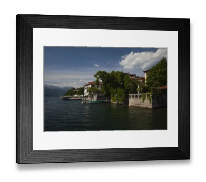 Framed Print : Italy, Novara Province, Orta San Giulio. Hotel San Rocco and lakefront