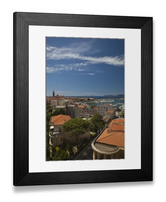 Framed Print : Italy, Sardinia, Alghero. Aerial view of marina area Framed Print : Italy, Sardinia, Alghero. Aerial view of marina area